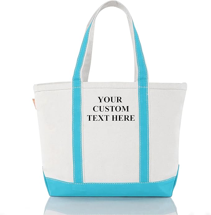 CB STATION Medium Classic Canvas Tote Bag for Women, Top Zipper Closure, Outer Pocket, Daily Essentials, Groceries, Traveling