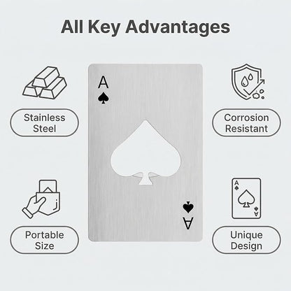 12PCS Poker Card Bottle Openers, Stainless Steel Credit Card Size Beer Bottle - Image 4