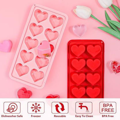 Webake Heart Ice Cube Molds, 10-Cavity Heart Shaped Silicone Molds - Image 4