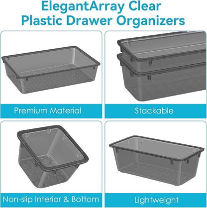 ElegantArray 12-Piece Drawer Organizer Set, 4 Sizes Versatile Plastic Vanity - Image 3