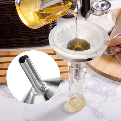 KALAVE Premium Stainless Steel Funnel, 5 Inch Food Grade Kitchen Funnels - Image 6