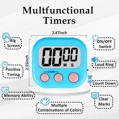 ZILLEEN 12 Pack Kitchen Timers for Cooking Digital Classroom Timers for Kids - Image 7
