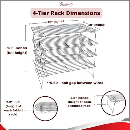 KITCHENATICS 4-Tier Stackable Cooling Racks - Image 2