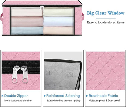 HomeHacks Storage 4-Pack Clothes Organizer Storage Bags Foldable Storage Box - Image 4