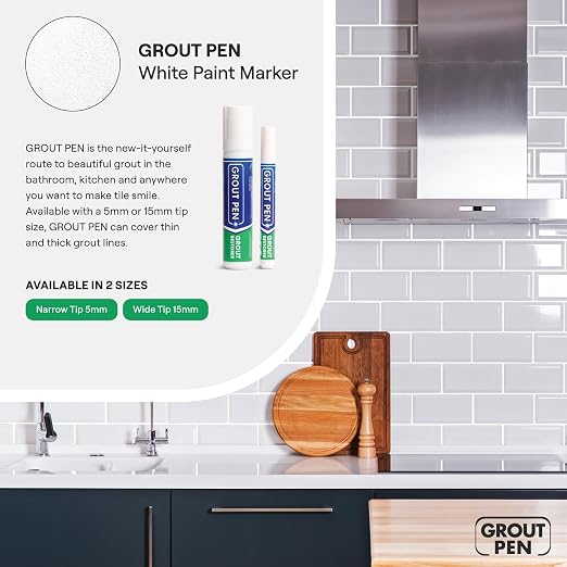 Grout Pen White Tile Grout Paint Marker: Waterproof Tile Grout Colorant and - Image 7
