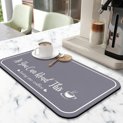 Coffee Bar Mat for Countertops 18inx24in, Absorbent Hide Stain Anti-Slip Cafe - Image 2