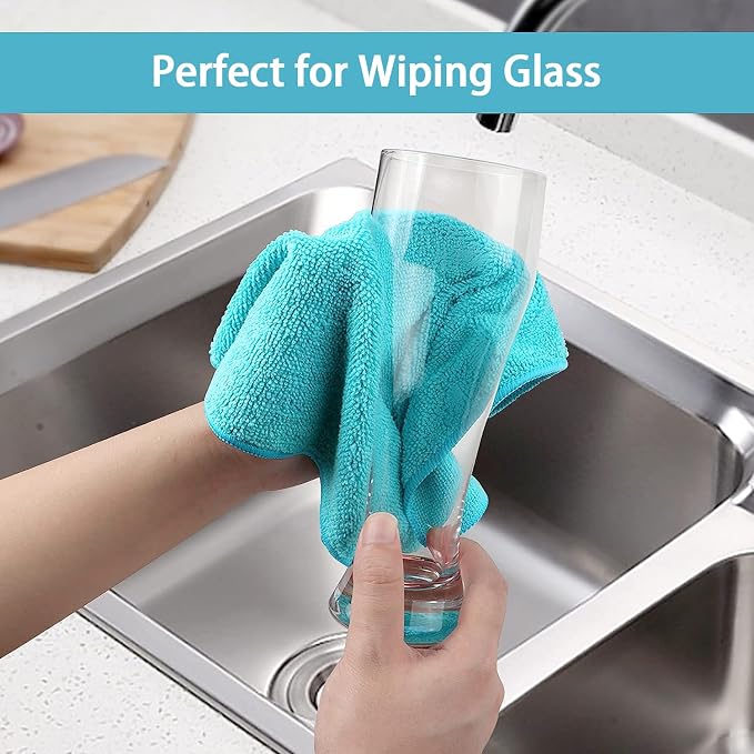 HOMEXCEL Microfiber Cleaning Cloth, 8 Pack Cleaning Rags, Cleaning Towels - Image 5