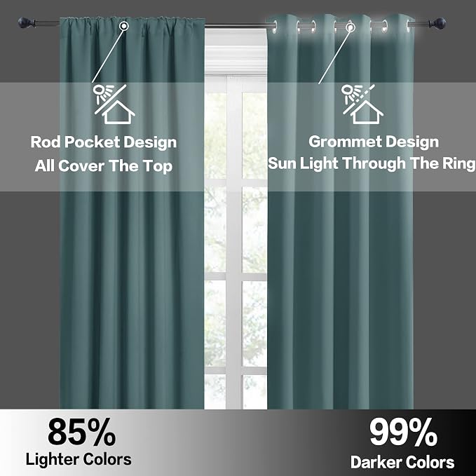 RYB HOME Small Curtains Blackout - Image 5