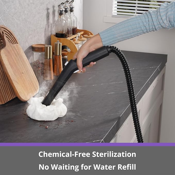 Steam Cleaner: 1650W, Fast 50-Sec Heat-Up-21-Piece Kit Refill Anytime-No - Image 5