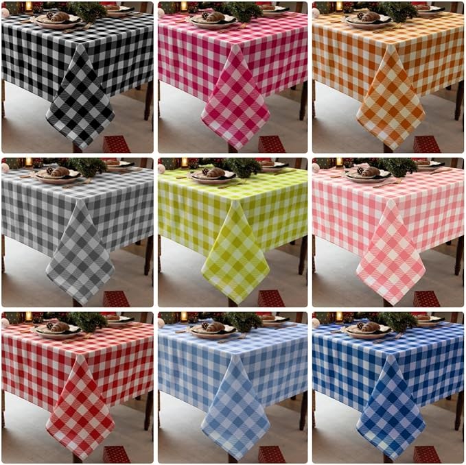 Waterproof Plaid Tablecloth Fabric - Image 4