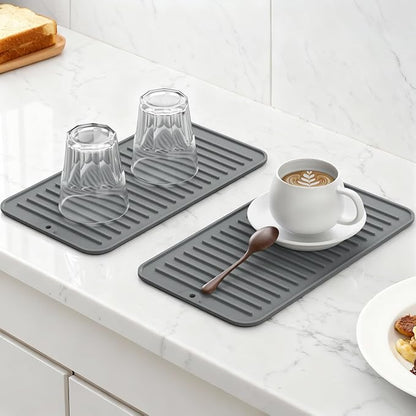 Songrey 12" x 6.5" Silicone Dish Drying Mat, Kitchen Counter Drying Pad - Image 3