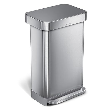 simplehuman 45 Liter / 12 Gallon Liter Rectangular Hands-Free Kitchen Step by Simplehuman