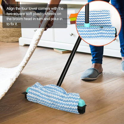 Rubber Broom Carpet Rake for Pet Hair Removal, Fur Remover Broom - Image 4