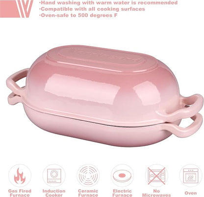 VORRINGARD Enameled Cast Iron Sourdough Bread Oven, Dutch Oven, Loaf Cast Iron - Image 3