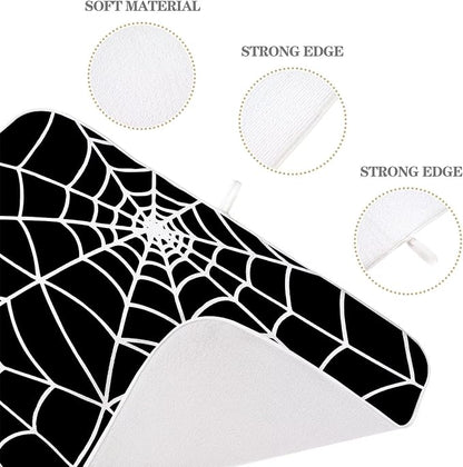 Halloween Spiderweb Dish Drying Mat 18 x 24 inch Halloween Scary Themed Black - Image 3
