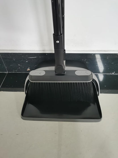 JEHONN Broom and Dust Pan, 54.3 inches Long Handle Swivel Brush, Upright - Image 11