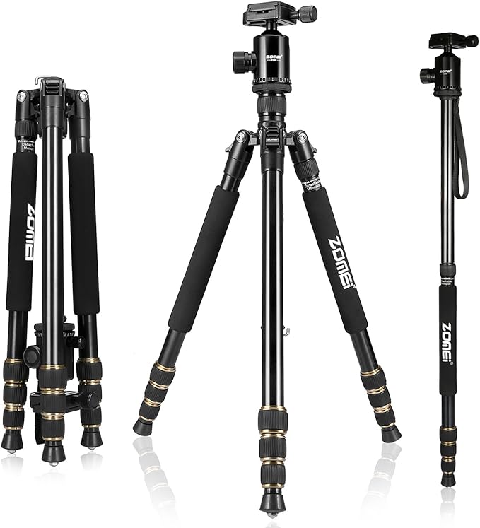 ZOMEI Z688 Travel Camera Tripod Aluminum Alloy Portable Monopod with Ball Head ann Carrying Bag for Canon Nikon Sony DSLR Camera