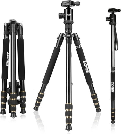 ZOMEI Z688 Travel Camera Tripod Aluminum Alloy Portable Monopod with Ball Head ann Carrying Bag for Canon Nikon Sony DSLR Camera