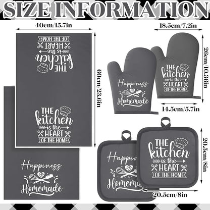 Sratte 6 Pcs Kitchen Decor Accessories Set Farmhouse Towels Pot Holders Oven - Image 4