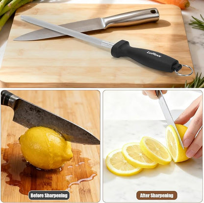 Professional 12-Inch Knife Sharpening Rod, High-Carbon honing rod to Sharpen - Image 6