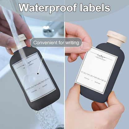 ASEVAT 6.7oz Refillable Plastic Travel Shampoo Bottles, Empty Travel Shampoo and Conditioner Bottles Reusable, Travel Size Shampoo Bottle, Hand Soap Dispenser for Vacation,Gym, Home(Grey)