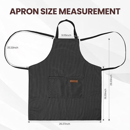 Serrenf 2 Pack Apron, Cooking Kitchen Aprons, Adjustable Bib Apron - Image 2