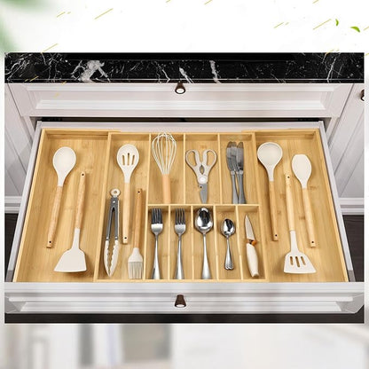Fabsome Silverware Organizer for Cabinet Drawer, Expandable from 16.7'' to 30'' - Image 5