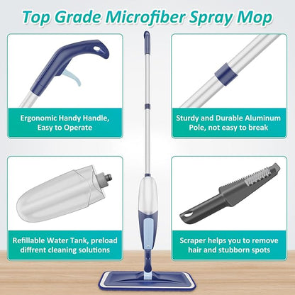 Spray Mops for Floor Cleaning, TRAV-ROUND Microfiber Wood Floor Mop - Image 5