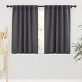 RYB HOME Blackout Curtains for Bedroom - Thermal Insulated Light Block Window Curtains, Back Tab Top Kitchen Drape Panels, Wide 42 x Long 45, Grey, 1 Pair
