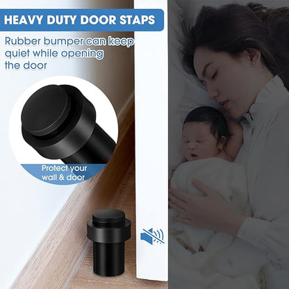 Chumia 6 Pcs Door Stopper Mounted Floor Stops Stainless Steel Cylindrical - Image 6