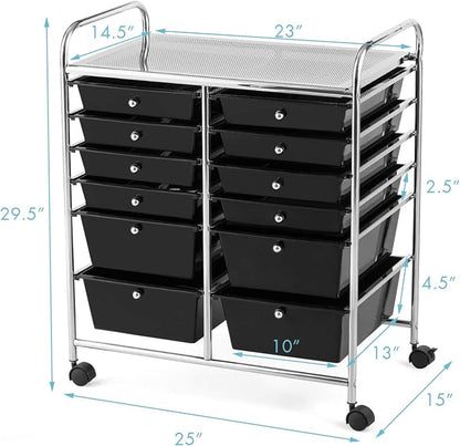 GOFLAME 12-Drawer Rolling Storage Cart, Mobile Utility Cart - Image 3