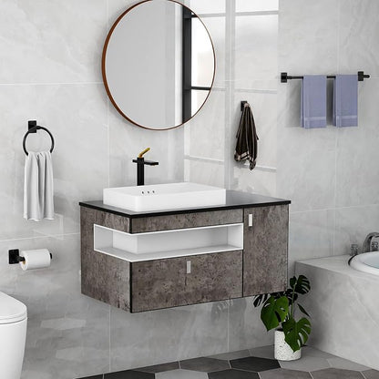 Matte Black Bathroom Accessories Set, KLJKPA 4 Pieces Bathroom Hardware Set - Image 6