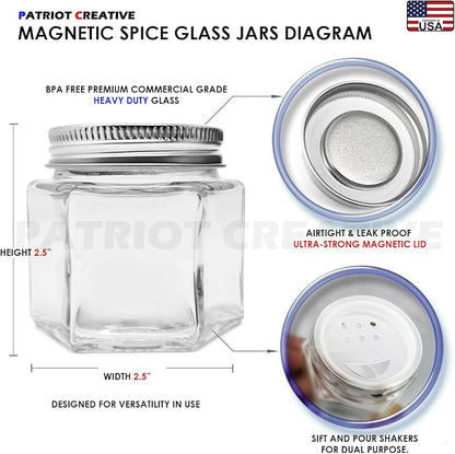 Patriot Set of 21 Large 4oz Magnetic Spice Jars - Image 4