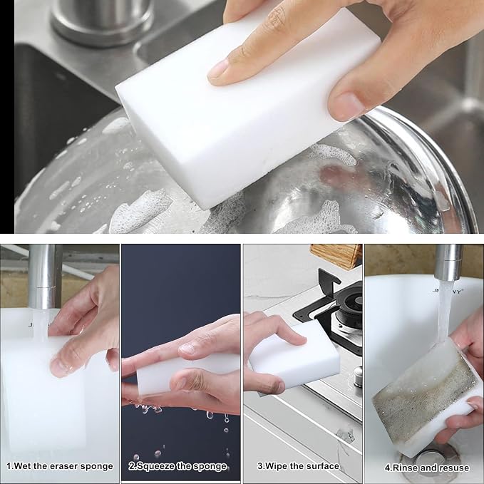 2X Density Magic Sponge Eraser, Extra Thick and Long Lasting Melamine Cleaning - Image 2