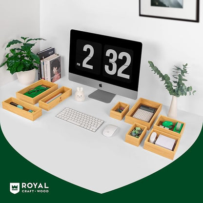 ROYAL CRAFT WOOD Bamboo Jewelry Organizer Box & Chests Set - Image 5