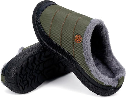 Womens Mens House Slippers Slip on Snow Winter Warm Fully Fur Lined Slippers - Image 5