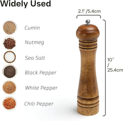 Wood Salt and Pepper Grinder, Salt Grinder and Pepper Mill, Oak Wood Shakers - Image 5
