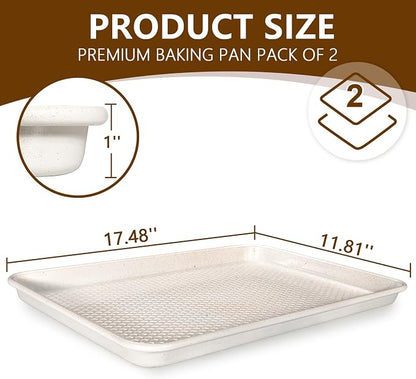 Wildone 2 Pack Half Sheet Baking Pans, Honeycomb Embossed Nonstick Baking Sheet - Image 2