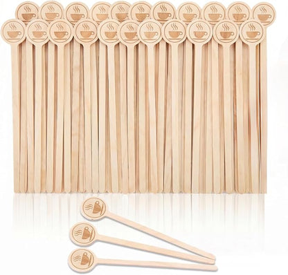 100Pcs Coffee Stirrers-5.9 Inch Natural Wooden Stir Sticks by Rclxl