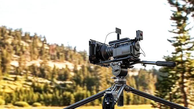 Leofoto LVC-193C Carbon Fiber Twin Leg Video Tripod+BV-15 Fluid Head