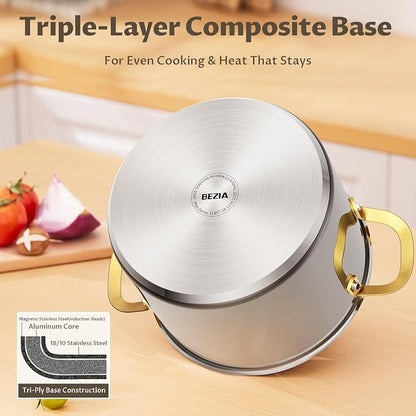 BEZIA 12 Quart Stainless Steel Stock Pot - Image 2