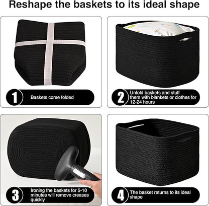 Black Storage Baskets for Shelves, Small Storage Baskets for Organizing - Image 7