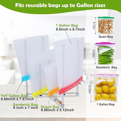 Plastic Bag Drying Holder, Bottle Drying Rack, Collapsible Cup Draining Rack - Image 3