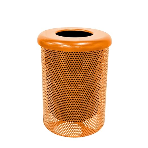 Coated Outdoor Furniture 32-Gallon Heavy-Duty Punched Steel Round Trash by CoatedOutdoorFurniture