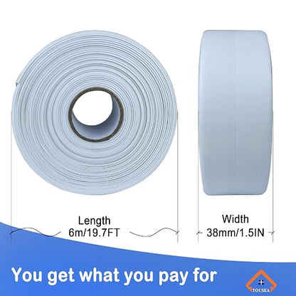 TOUSEA White Caulk Tape for Bathtub Self Adhesive, 1.5" x 19.7Ft sealant Caulk - Image 2