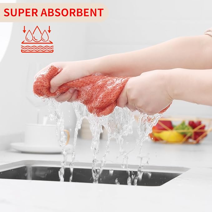 Homaxy 100% Cotton Waffle Weave Kitchen Dish Cloths, Ultra Soft Absorbent Quick - Image 3