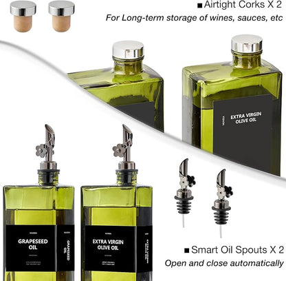 Olive Oil Dispenser Bottle for Kitchen, 16.9oz /500ml Cooking Vinegar Dispenser - Image 5