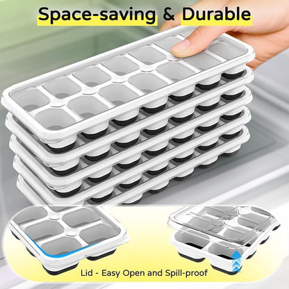 Ice Cube Tray 5 Pack, Stackable Silicone Ice Cube Trays - Image 5