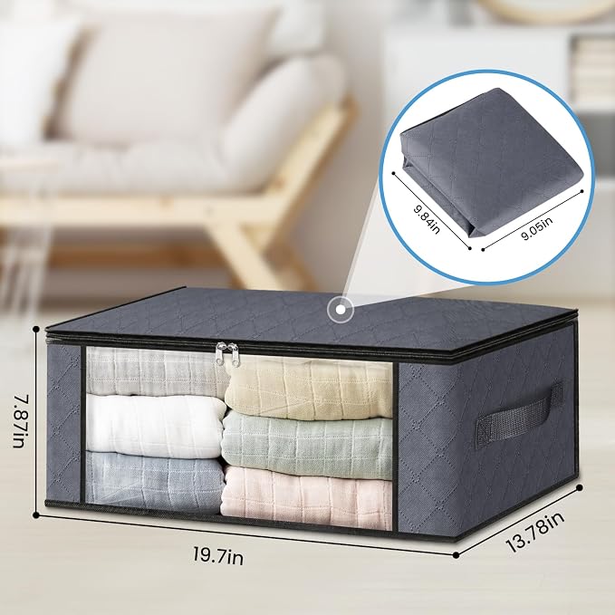 HomeHacks Storage 10-Pack Clothes Organizer Storage Bags Foldable Storage Box - Image 2