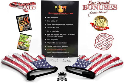 KITCHEN PERFECTION Silicone Smoker Oven Gloves -Extreme Heat Resistant BBQ - Image 2